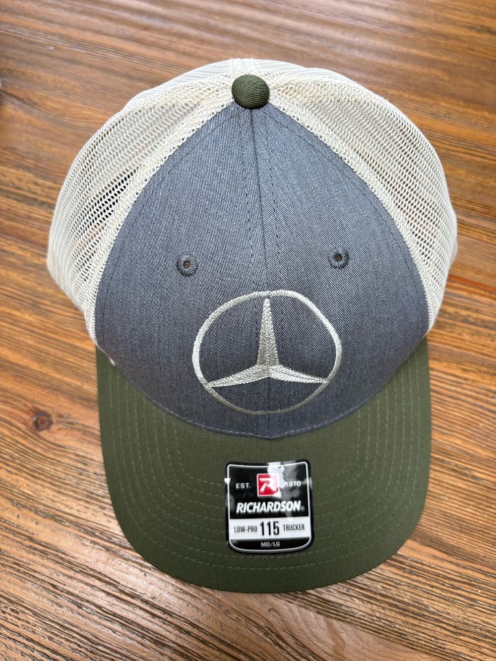 Mercedes Logo in Gray and Olive